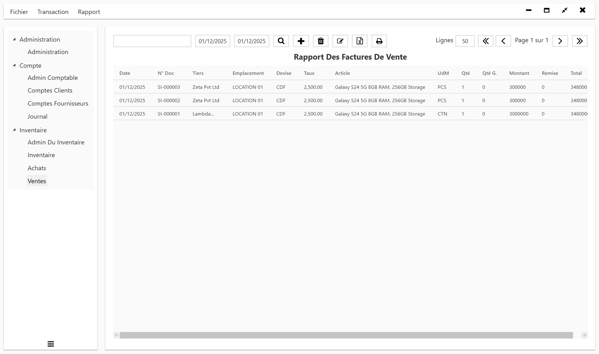N2931 Software Screenshot 15 - DGI Facture Normalisée